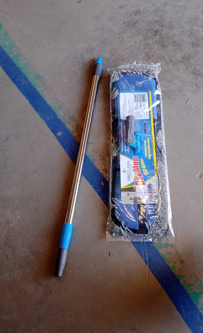 Wet and Dry Cotton Pad Floor Mop with Long Aluminium Handle (1 Pc / Large) Signaturekarts
