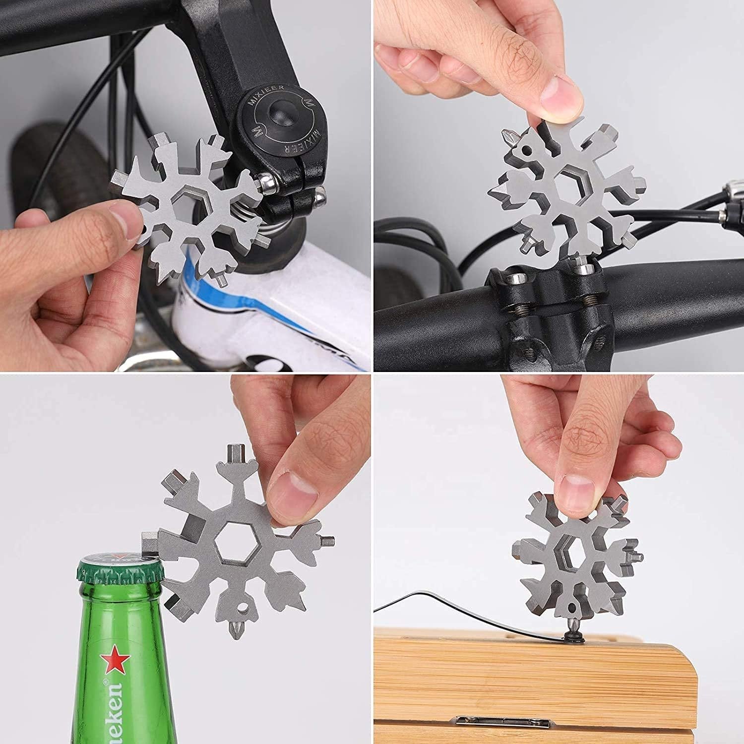 Durable 18-in-1 Snowflake Multi-Tool – Bottle Opener & Screwdriver Wrench Kit signaturekarts