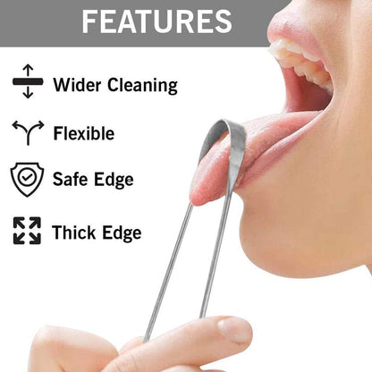 Tongue Cleaner For Kids & Adults | Tongue Scraper For Bad Breath, Maintain Oral Hygiene for Daily Use | for Fresh Breath & Bacteria Removal | Improved Taste (Steel, Copper, Tongue Cleaner / 1 Pc) signaturekarts