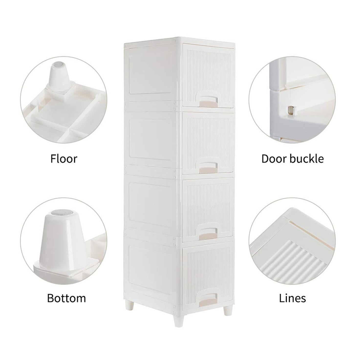 Multipurpose Storage Cabinet, Storage Solutions plastic drawers || Multi Layer Wardrobe Storage Drawers || Foldable Multipurpose Drawer Units For Kitchen, Bathroom, Bedroom, Cloth (4 Layer) signaturekarts