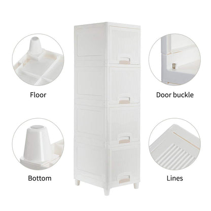 Multipurpose Storage Cabinet, Storage Solutions plastic drawers || Multi Layer Wardrobe Storage Drawers || Foldable Multipurpose Drawer Units For Kitchen, Bathroom, Bedroom, Cloth (4 Layer) signaturekarts