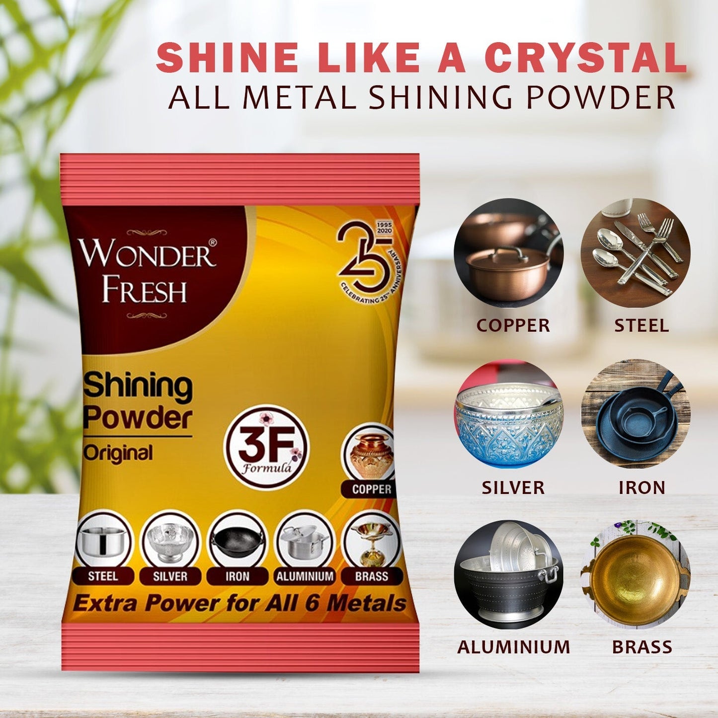 Shining Powder Cleans Polishes Copper Brass Silver Aluminum Iron Steel Removes 200 GM signaturekarts