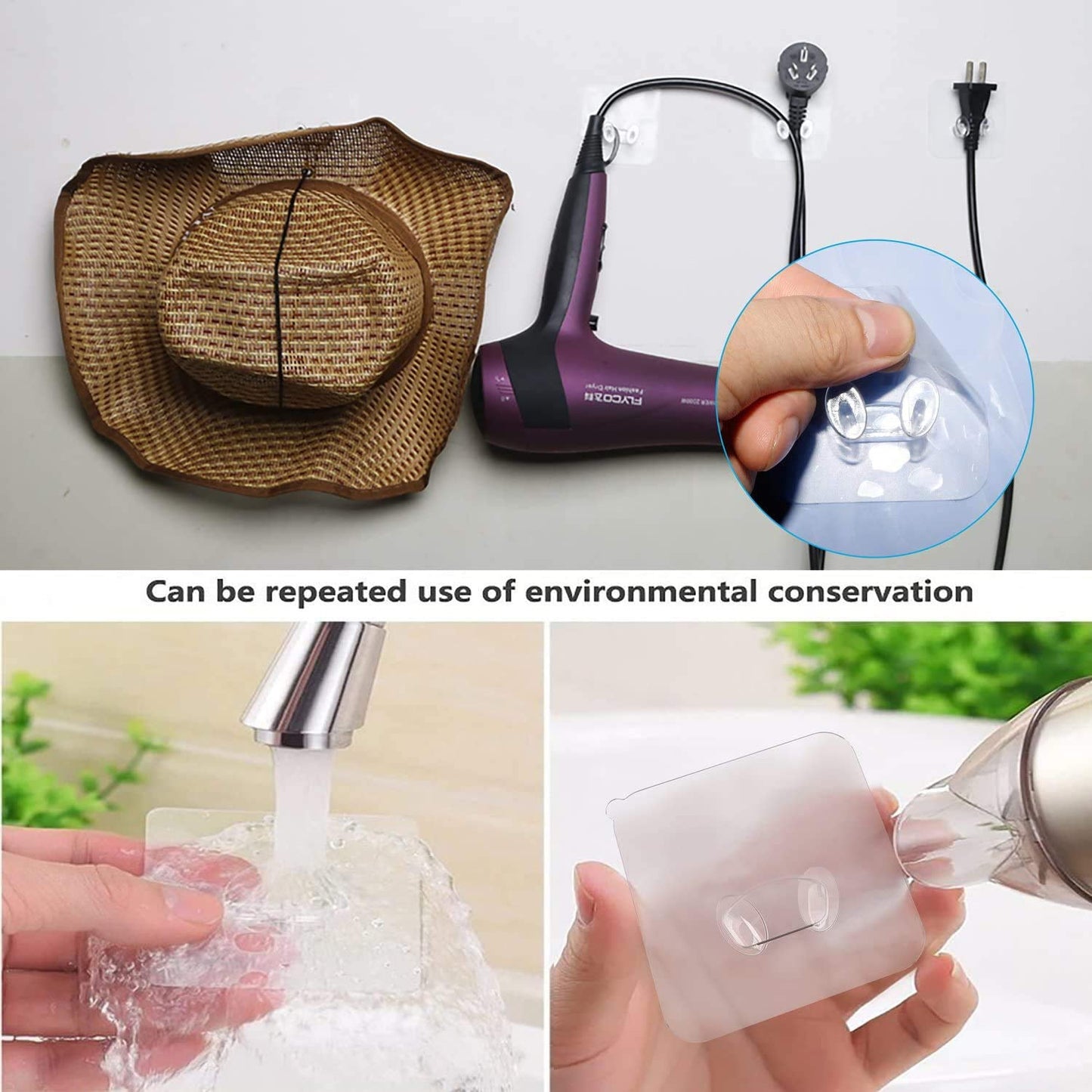 Transparent Multi-Function Wall Storage Hooks signaturekarts