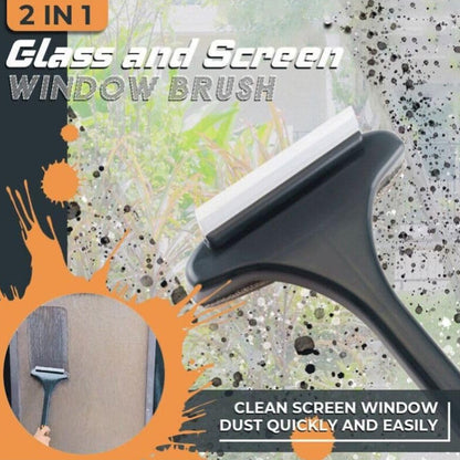 2-in-1 Mesh Cleaning Brush & Wiper with Extended Handle – Window Cleaner (1 Pc) signaturekarts