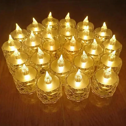 Flameless Acrylic LED Tealight Candles for Festival Decor (24 Pc) signaturekarts
