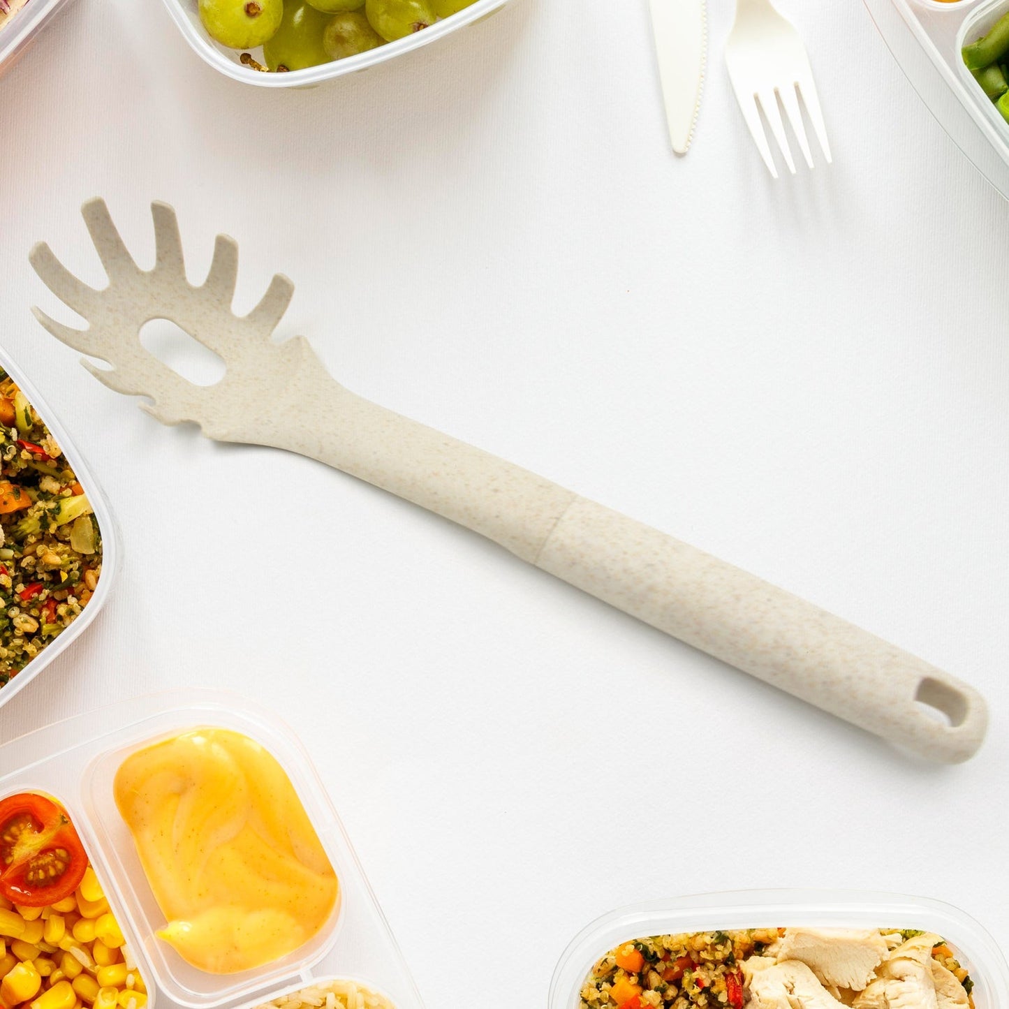 Plastic Kitchen Utensil - Heat-Resistant Non-Stick Whisk, Pasta & Soup Spoon (1 Pc ) signaturekarts