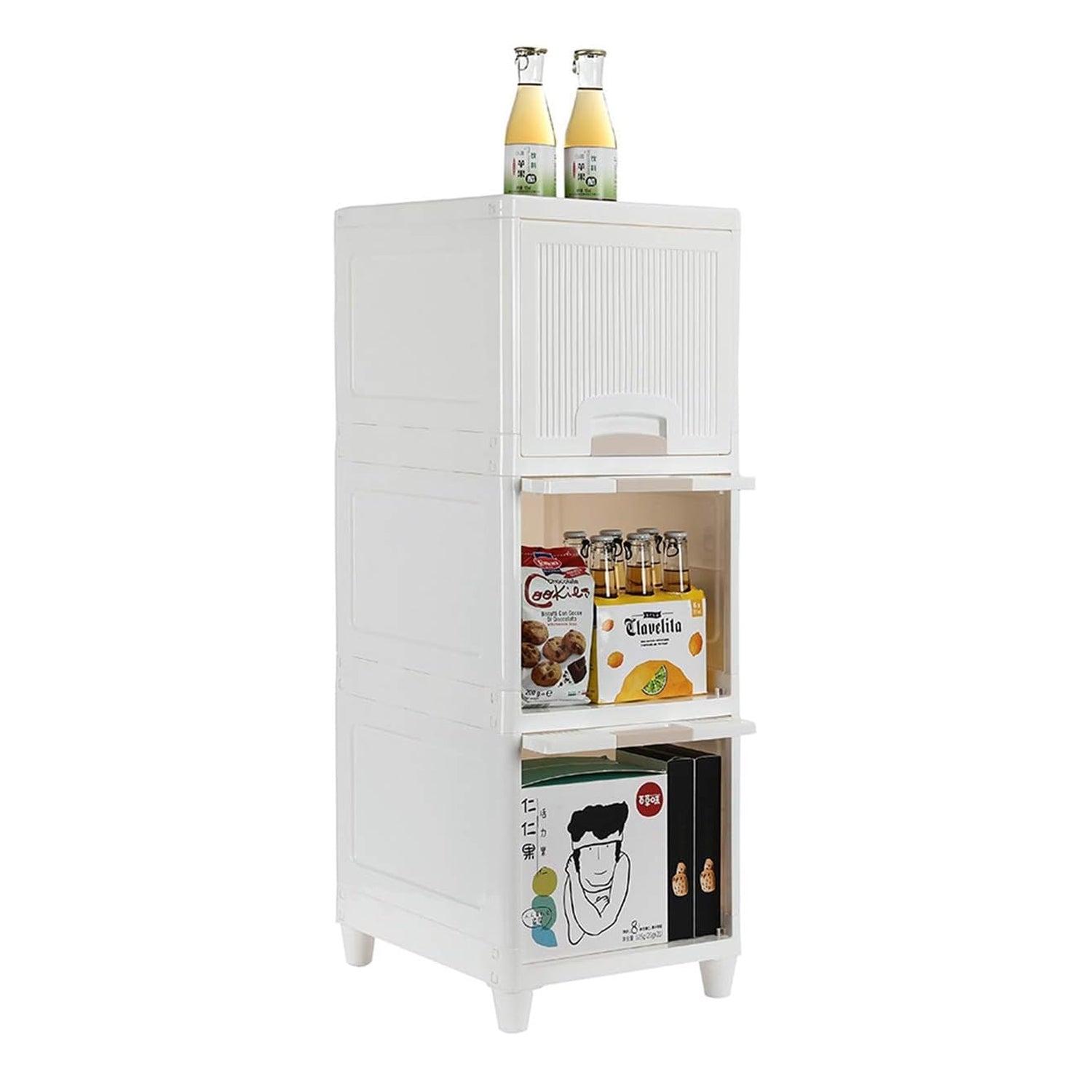 Multipurpose Storage Cabinet, Storage Solutions plastic drawers || Multi Layer Wardrobe Storage Drawers || Foldable Multipurpose Drawer Units For Kitchen, Bathroom, Bedroom, Cloth (3 Layer) signaturekarts