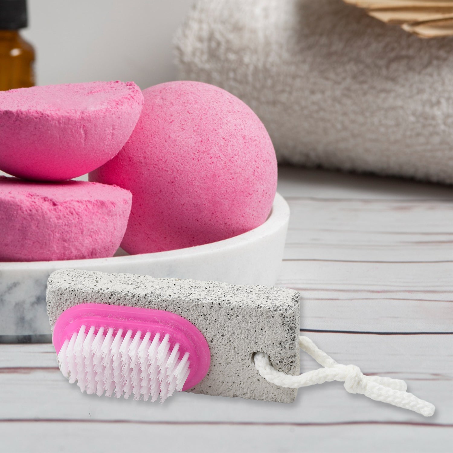 Hand and Foot Brush with pumice stone to Remove Dead Skin & Callus Stone Foot Scrubber Pedicure Brush For Dead Skin signaturekarts