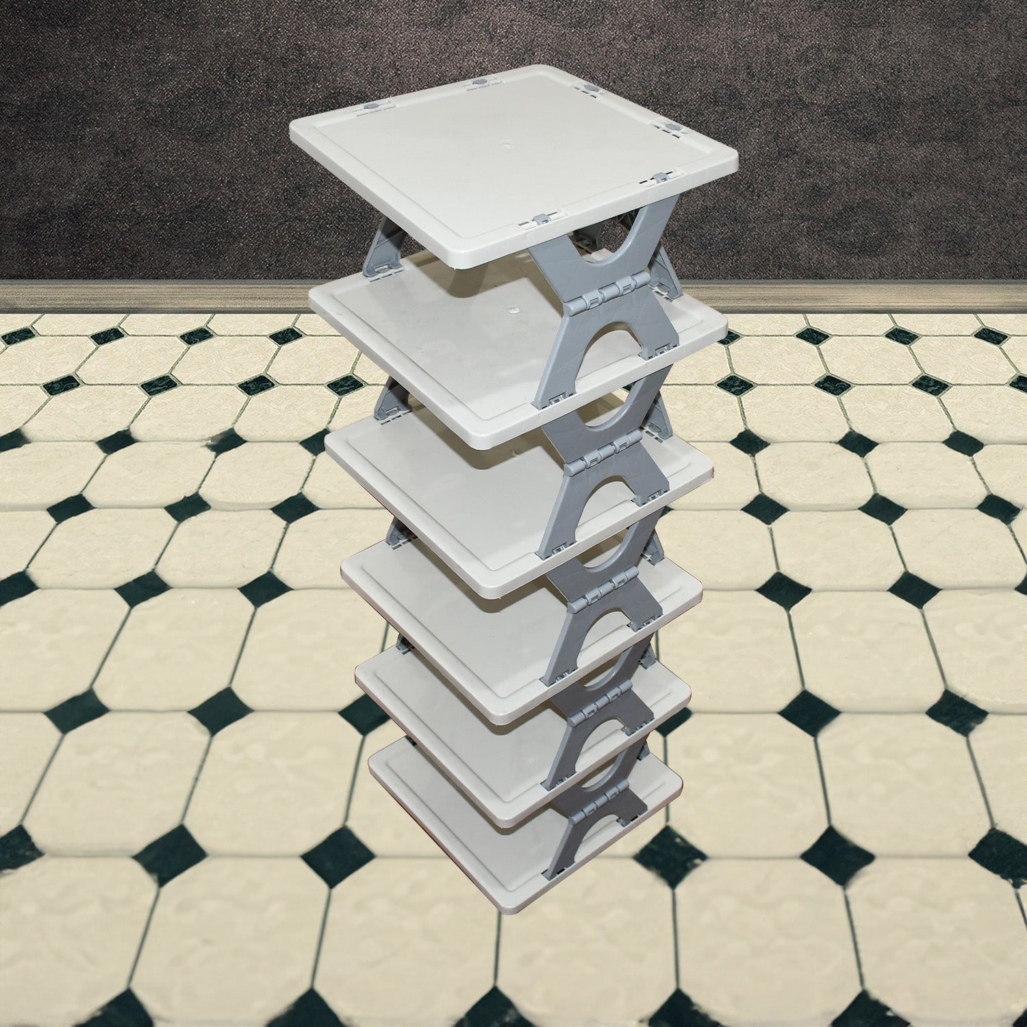 Foldable Shoe Rack (1 Pc, 6 Layers): Space-Saving, Entryway Storage signaturekarts