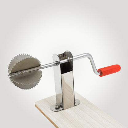 Stainless Steel Coconut Scraper with Wooden Base (1 Pc) signaturekarts