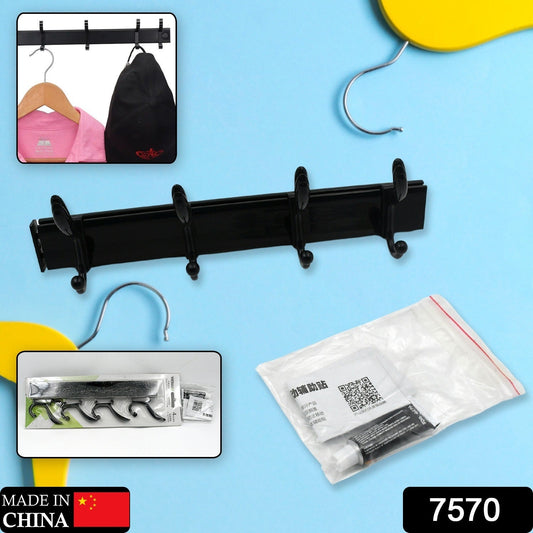 Extra Long 4-Hook Wall Coat Hanger with Eco Adhesive signaturekarts