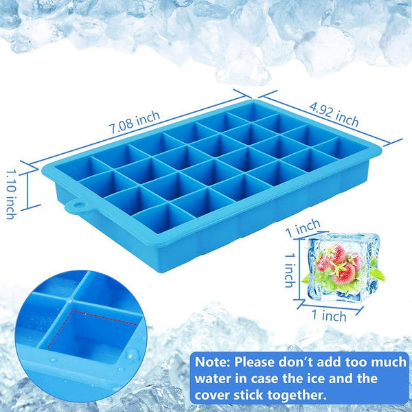 Silicone Ice Cube Trays 24 Cavity Per Ice Tray [Multicolour] signaturekarts