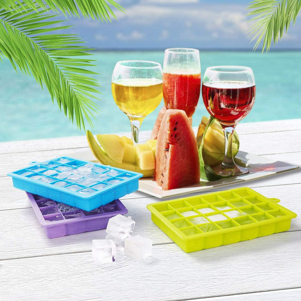 Silicone Ice Cube Trays 24 Cavity Per Ice Tray [Multicolour] signaturekarts