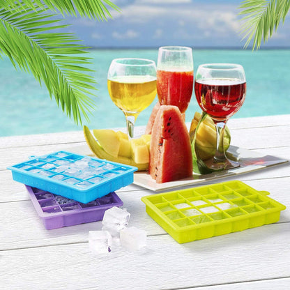 Silicone Ice Cube Trays 24 Cavity Per Ice Tray [Multicolour] signaturekarts