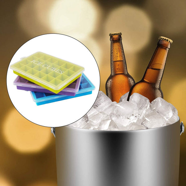 Silicone Ice Cube Trays 24 Cavity Per Ice Tray [Multicolour] signaturekarts