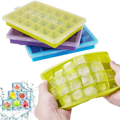 Silicone Ice Cube Trays 24 Cavity Per Ice Tray [Multicolour] signaturekarts