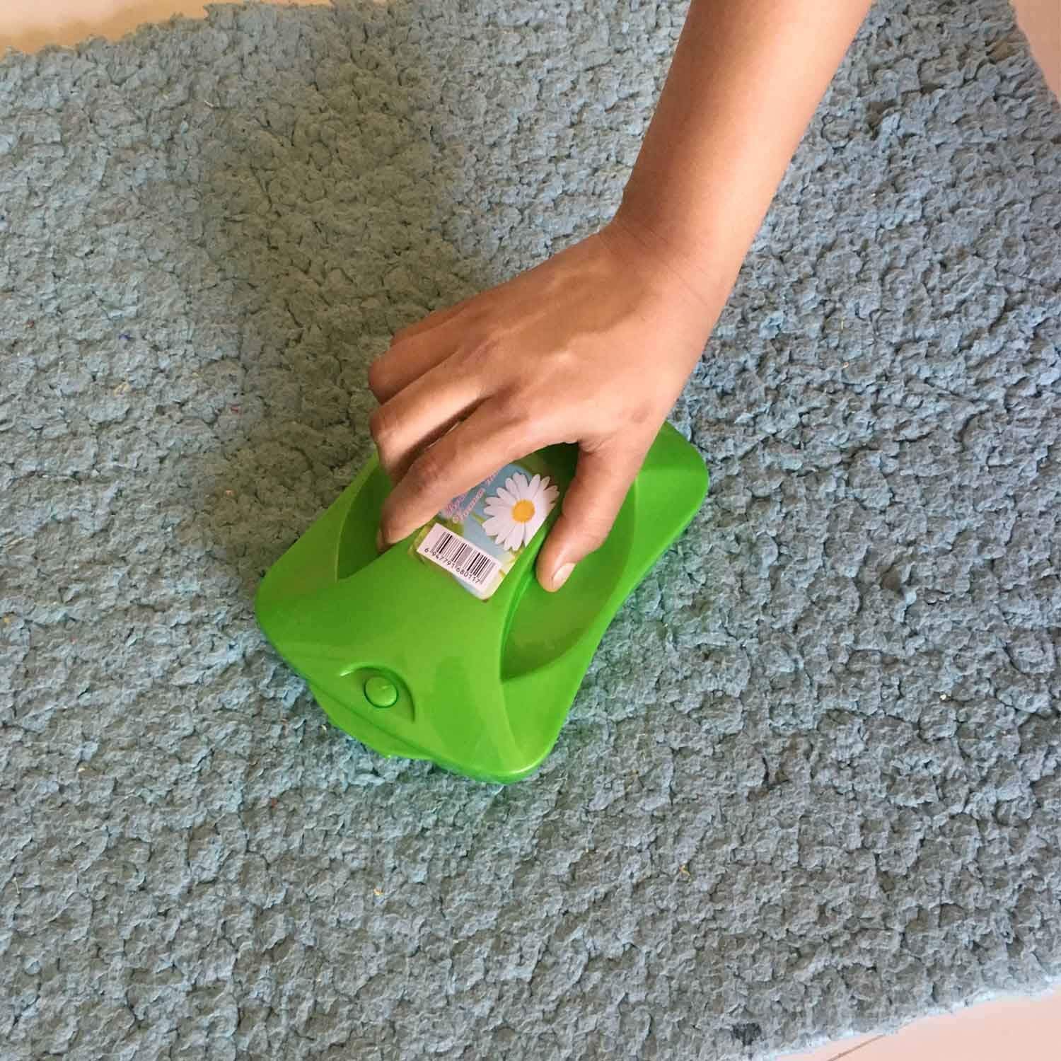 Plastic Handheld Carpet Roller Brush Cleaning with Dust Crumb Collector, Wet, and Dry Brush signaturekarts