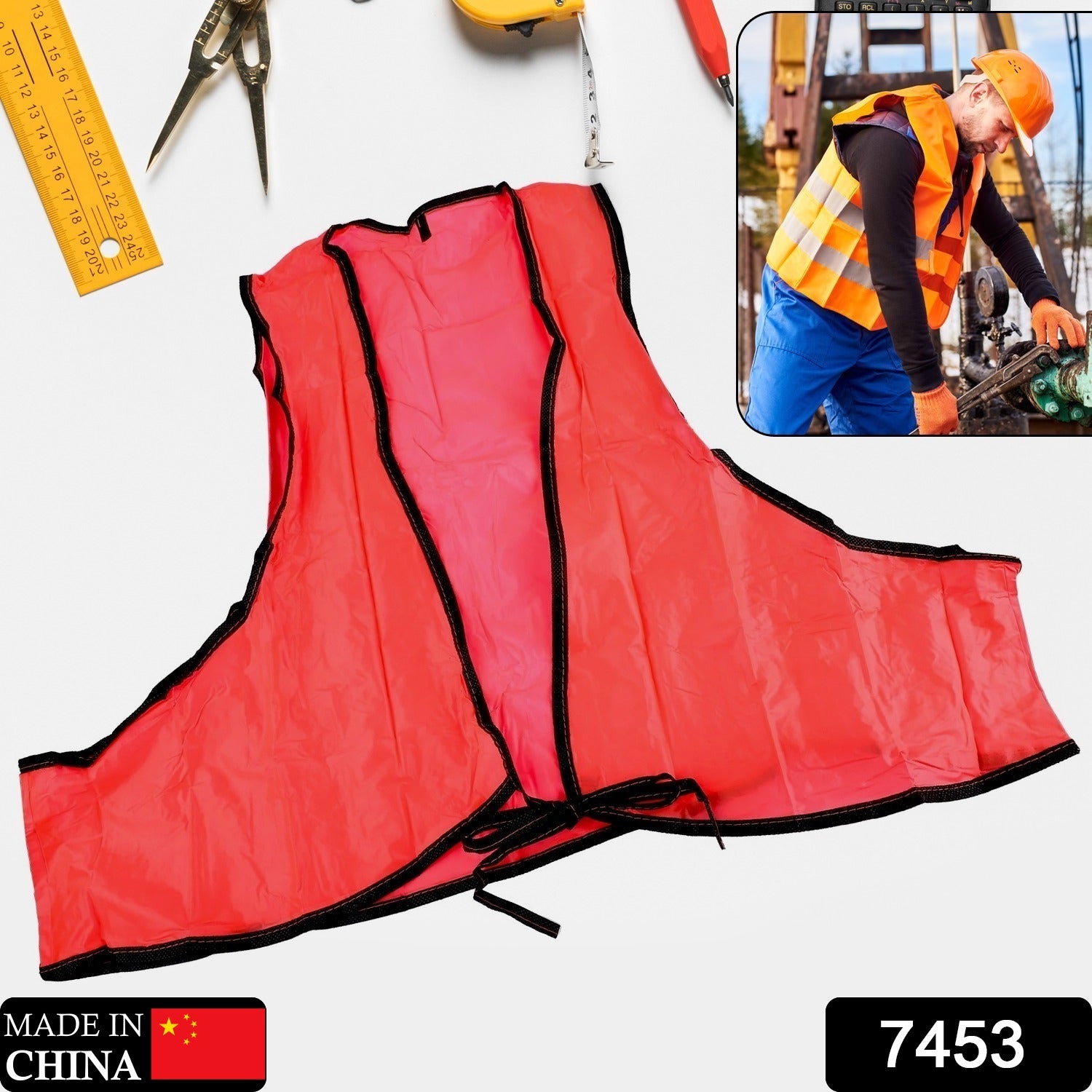 Economy PVC Safety Vest – Soft Vinyl, Tie Closure, High Visibility signaturekarts