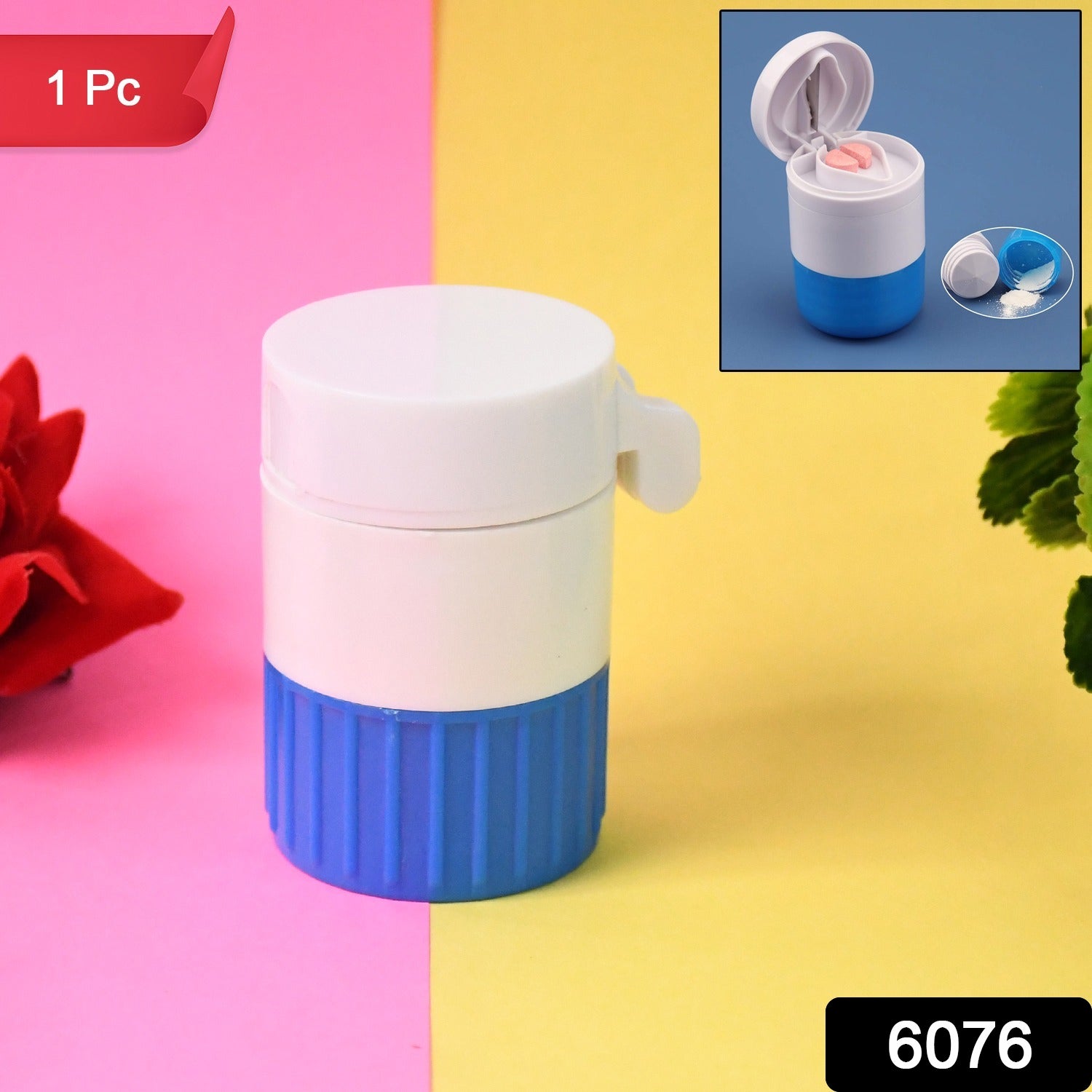 4-in-1 Medicine Cutter, Crusher, Storage Box for Pills Your Brand