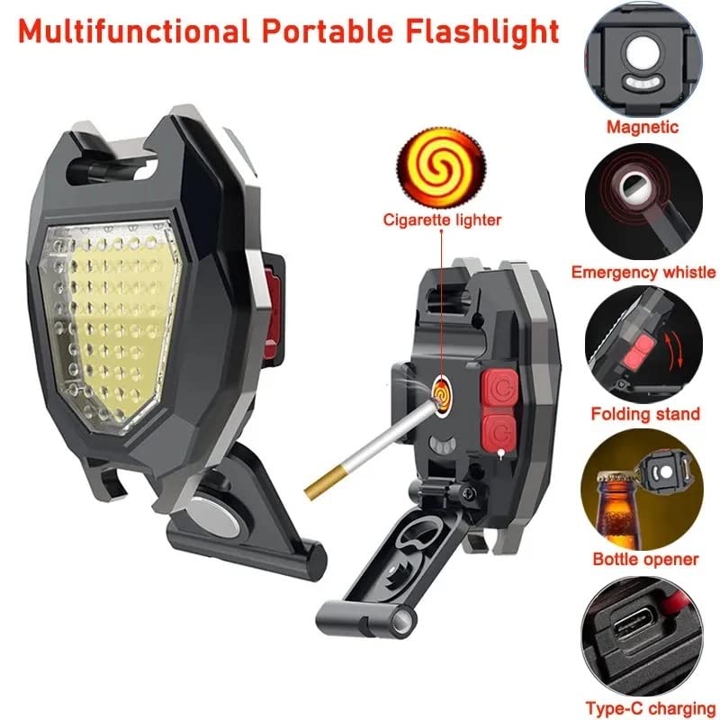 Triangular Camping Flashlight with Lighter – 6 Modes, 3 Colors, Waterproof Signaturekarts