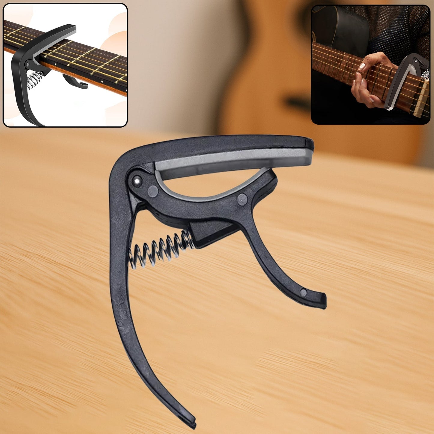 Guitar Capo with Pickup Stand – Soft Capo for Acoustic & Electric Instruments signaturekarts