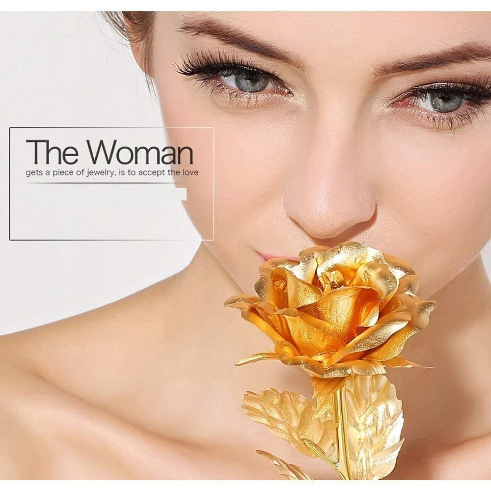 Luxury Decorative Gold Plated Artificial Golden Rose with Premium Box signaturekarts