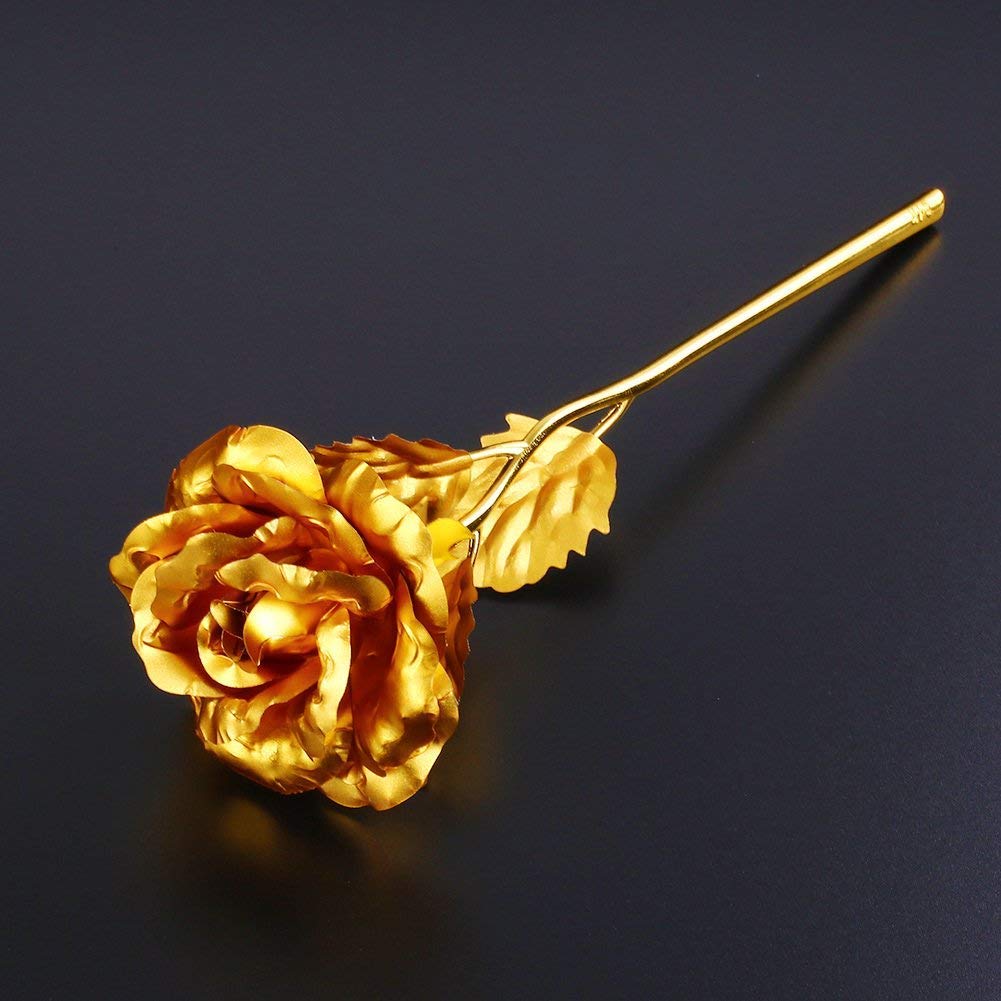 Luxury Decorative Gold Plated Artificial Golden Rose with Premium Box signaturekarts