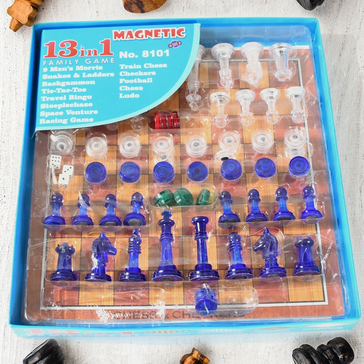 13 in 1 Family Board Game Chess,  Space Venture, Steeplechase Set for Kids signaturekarts