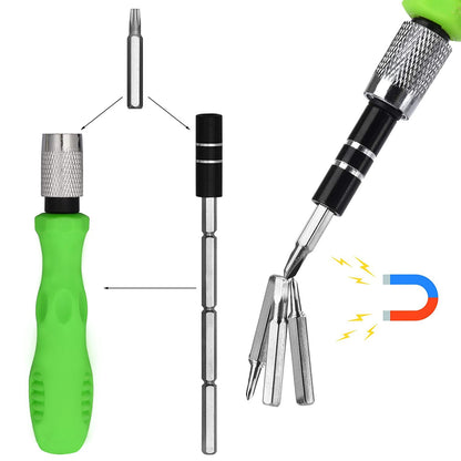 32 in 1 Mini Screwdriver Bits Set with Magnetic Flexible Extension Rod signaturekarts