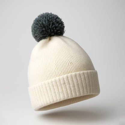Men's and Women's Skull Slouchy Winter Woolen Knitted Black Inside Fur Beanie Cap. FB Your Brand