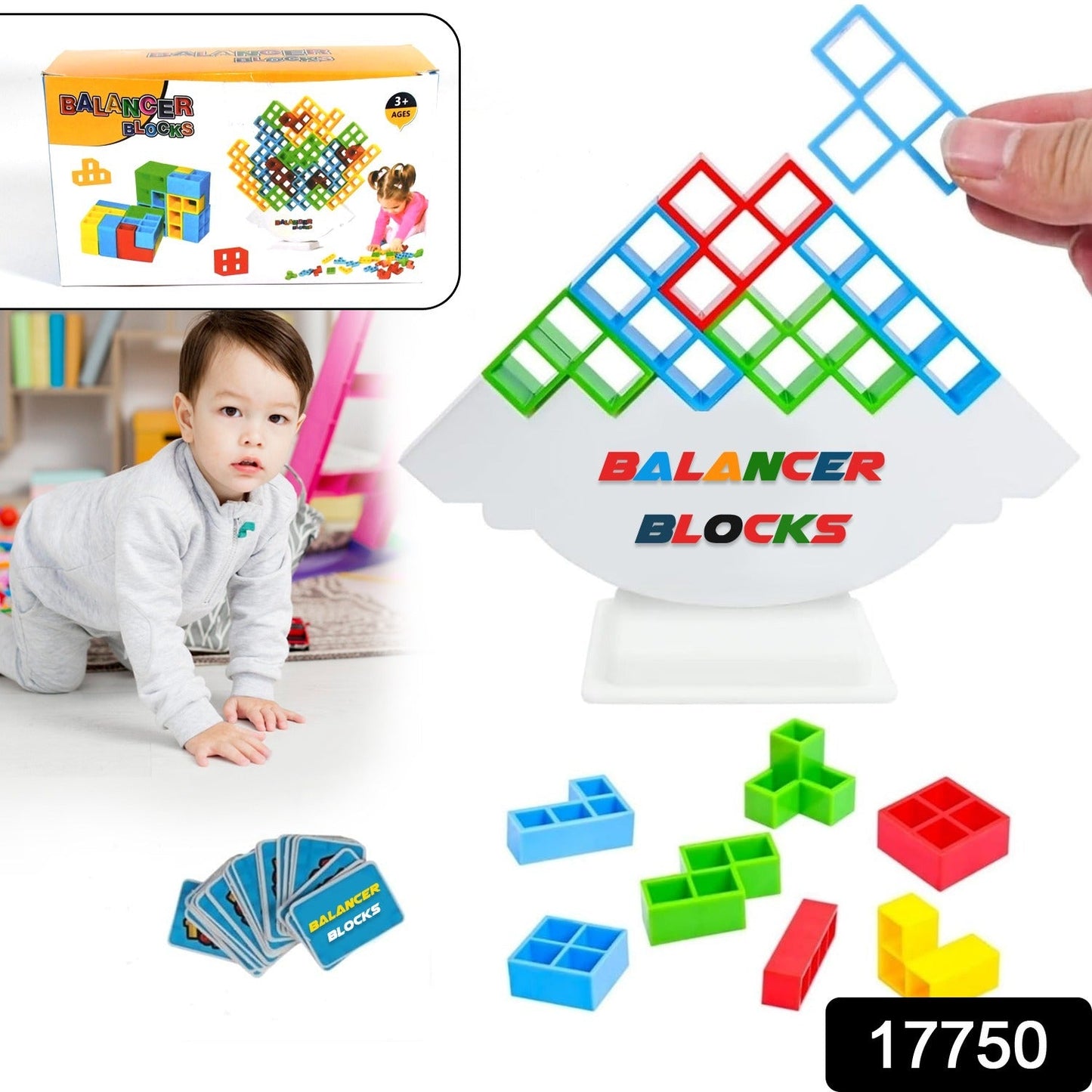 3D Tower Game, Tower Balance Game (16 Pcs Set) signaturekarts