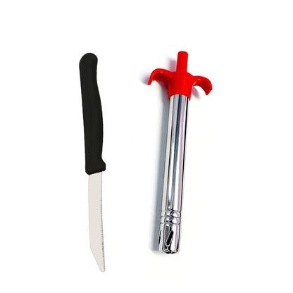 Stainless Steel Electronic Gas Lighter and Knife (2 in 1) signaturekarts