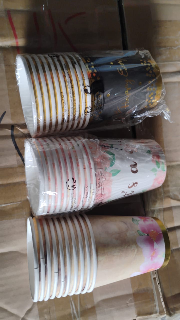 Disposable Paper Cups, Disposable Tea, Coffee Cups (3 Pcs Set / Mix Color) Signaturekarts