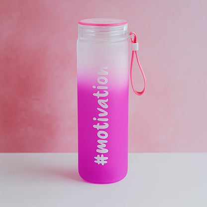 Motivational Glass Water Bottle Colorful portable Water Glass Bottle (350 ML) signaturekarts