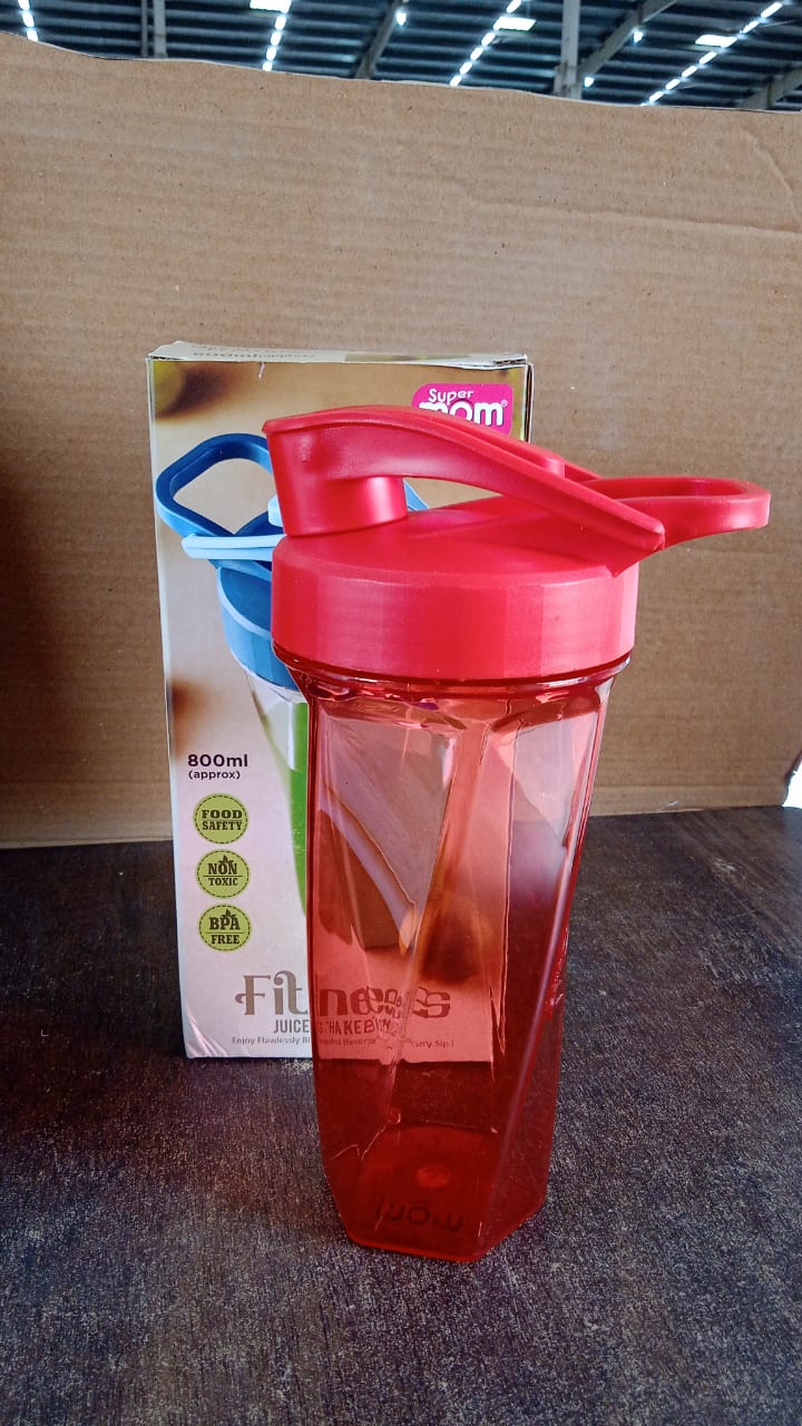 Supermom Manual Stirring Fitness Shaker Bottle with Hand Crank Approx 800 ML (1 Pc) Signature Kart