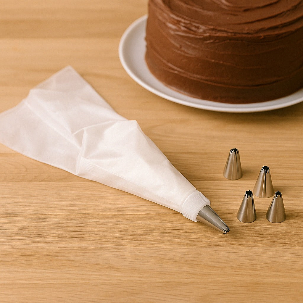 Cake Decorating Nozzle with Piping Bag Stainless Steel Piping Cream Frosting Nozzles Signature Kart