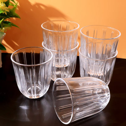 Premium Transparent Glass Tumbler Set, Tumbler (256ML / 6 Pc) signaturekarts