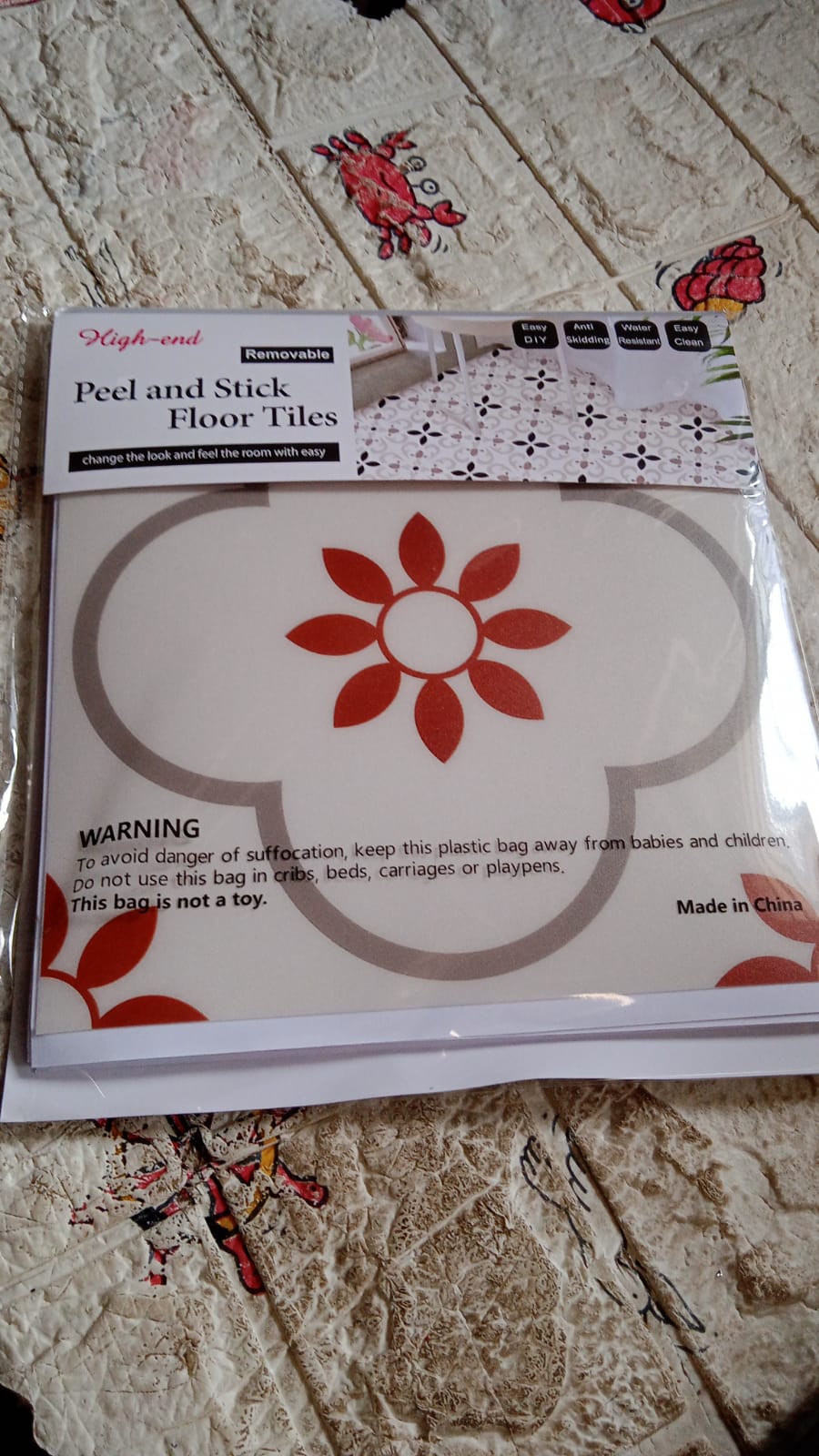 Peel and Stick Floor Tiles Kitchen / Bathroom Backsplash Sticker Detachable Waterproof DIY Tile Stickers for Wall Decoration Tiles Home Decoration (8x8 Inch / 10 Pcs Set) signaturekarts