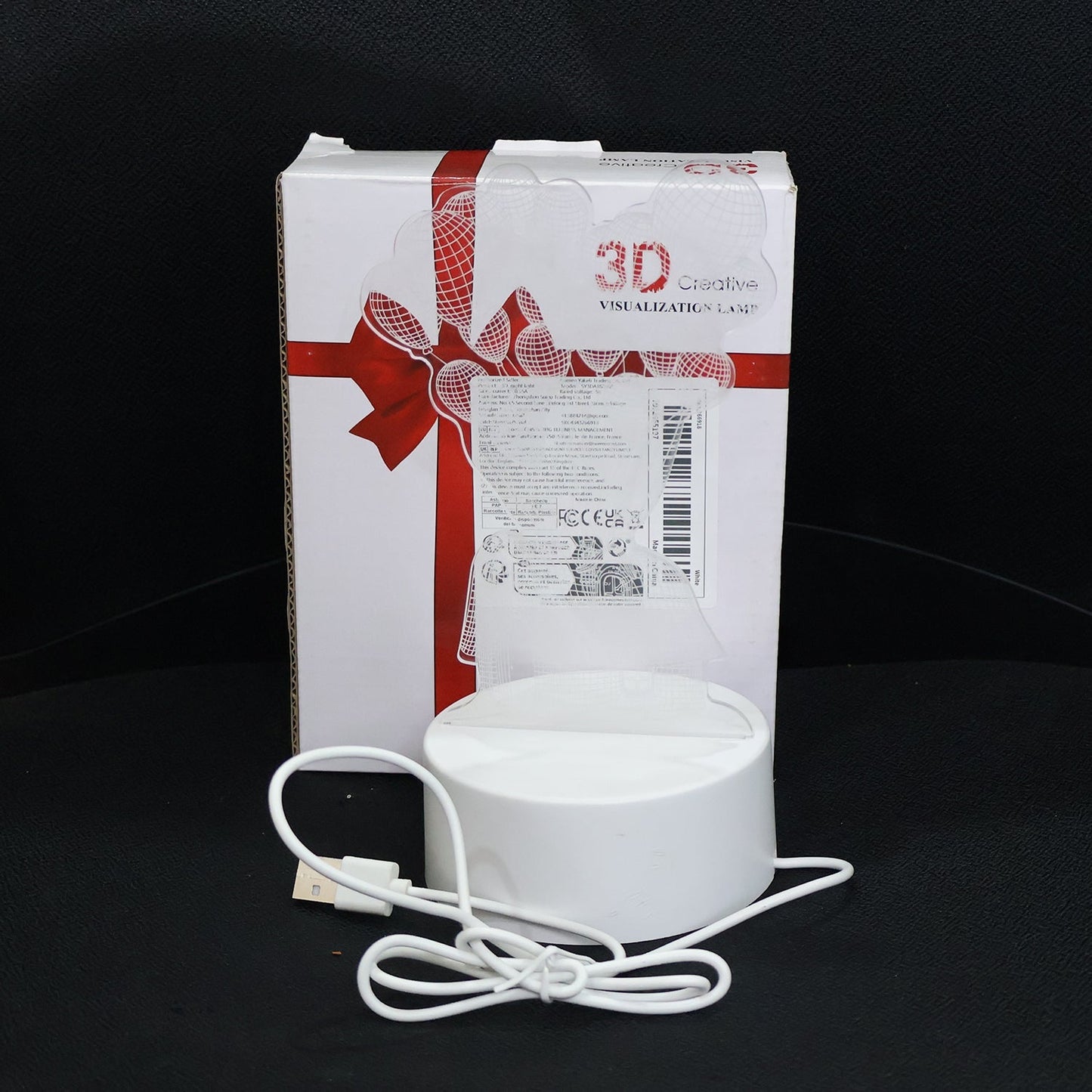 3D Illusion LED Night Lamp with House and Balloons Design signaturekarts