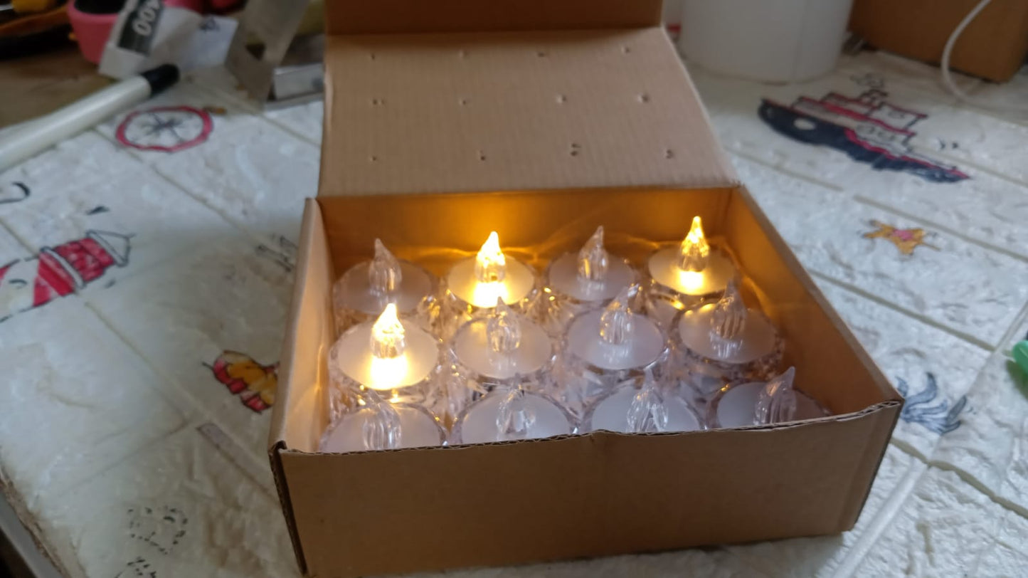 Flameless Acrylic LED Tealight Candles for Festival Decor (24 Pc) signaturekarts