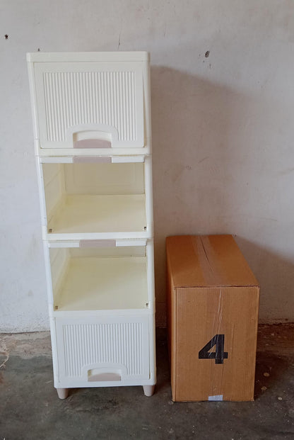 Multipurpose Storage Cabinet, Storage Solutions plastic drawers || Multi Layer Wardrobe Storage Drawers || Foldable Multipurpose Drawer Units For Kitchen, Bathroom, Bedroom, Cloth (4 Layer) signaturekarts