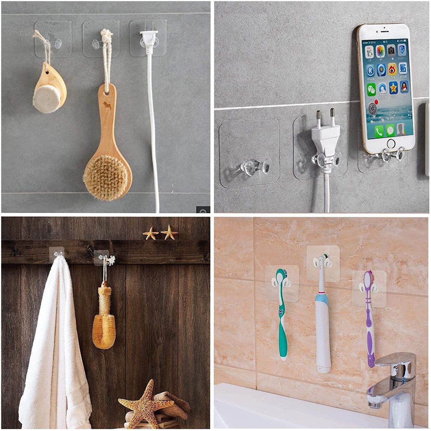 Transparent Multi-Function Wall Storage Hooks signaturekarts