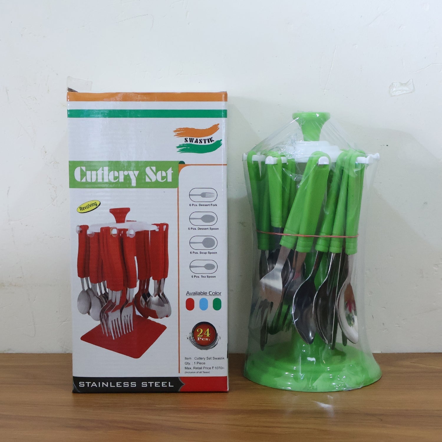 Stainless Steel Cutlery Set with Stand - (24 Pc) signaturekarts