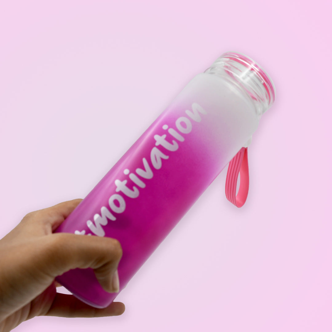 Motivational Glass Water Bottle Colorful portable Water Glass Bottle (350 ML) signaturekarts