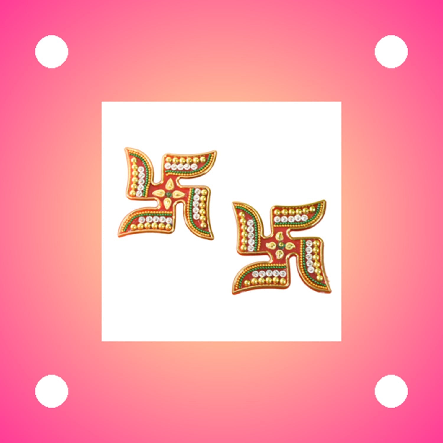 Decorative Swastik Sticker (2Pc Set) Signature kart