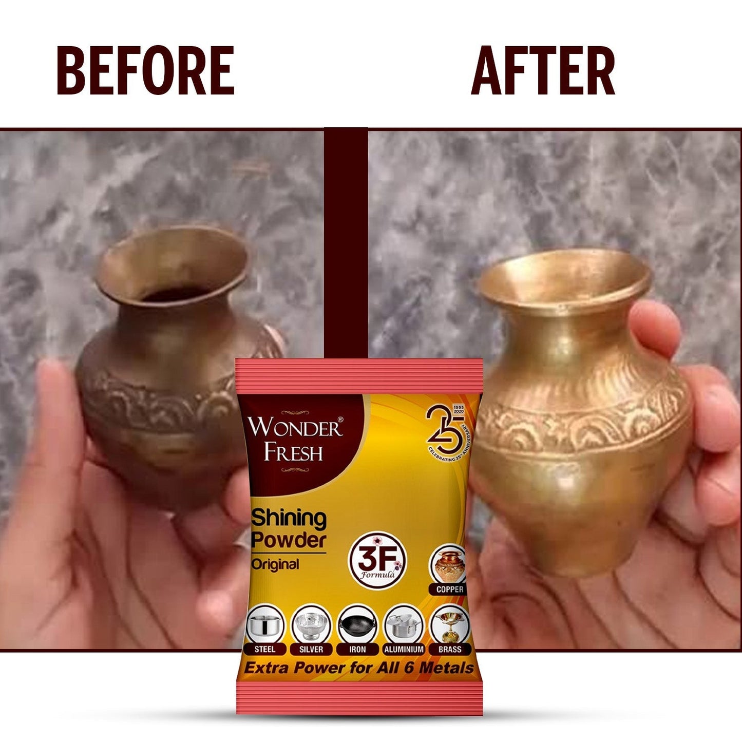 Shining Powder Cleans Polishes Copper Brass Silver Aluminum Iron Steel Removes 200 GM signaturekarts