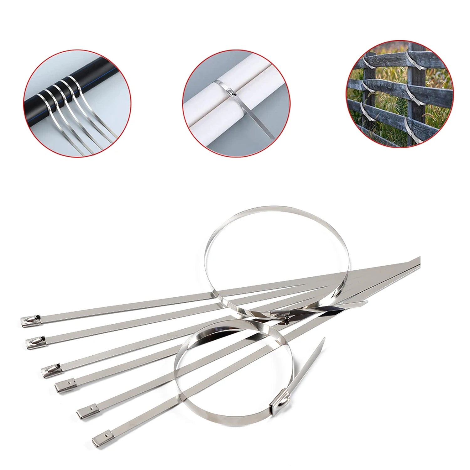 Stainless Steel Cable TIE  (4.6x100MM / 10 pcs Set) Signaturekarts