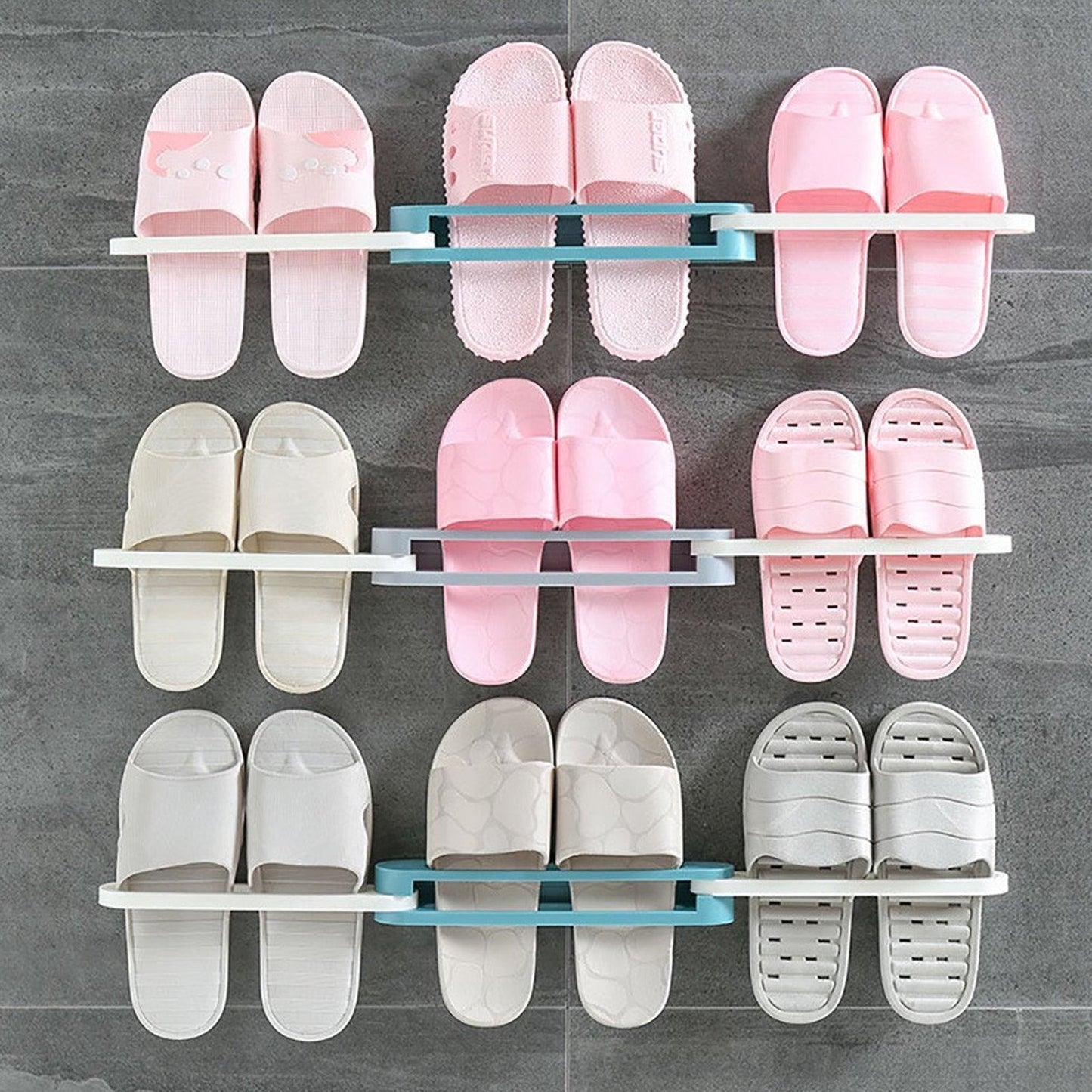 Multifunction Folding Slippers / Shoes Hanger Organizer Rack signaturekarts