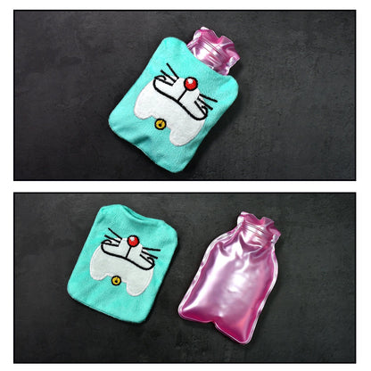 Doremon Cartoon Small Hot Water Bag with Cover for Pain Relief signaturekarts