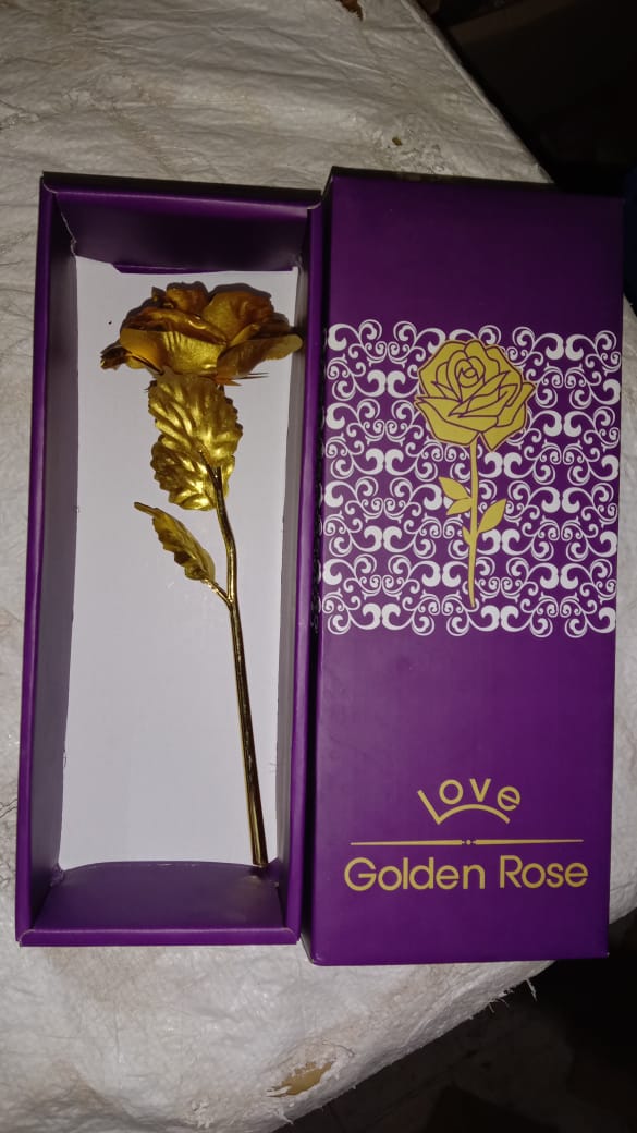 Luxury Decorative Gold Plated Artificial Golden Rose with Premium Box signaturekarts